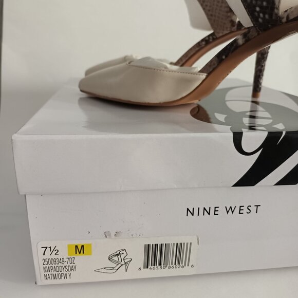 BNIB Nine West Paddysday Heels Pointed Toe Snakeskin print strap Multiple Sizes - Picture 6 of 10